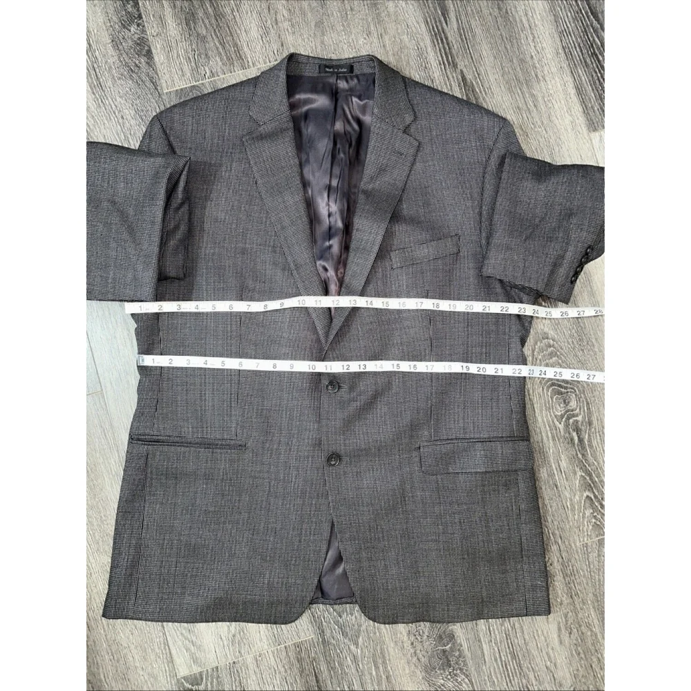 Lauren Ralph Lauren 46 R Charcoal Wool Two Button Jacket Vented FLAWED